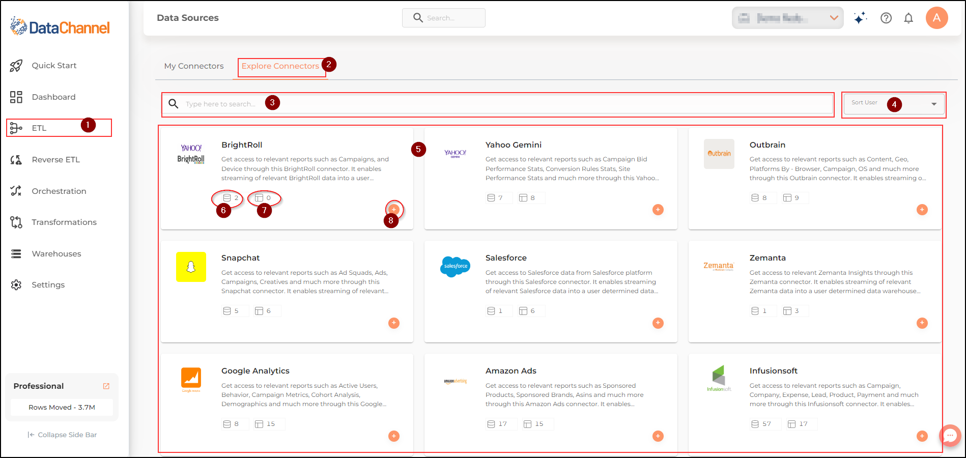 etl explore connectors page