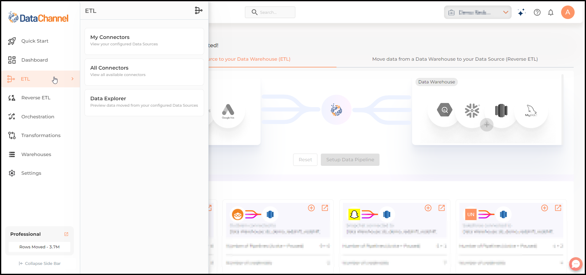 etl menu options