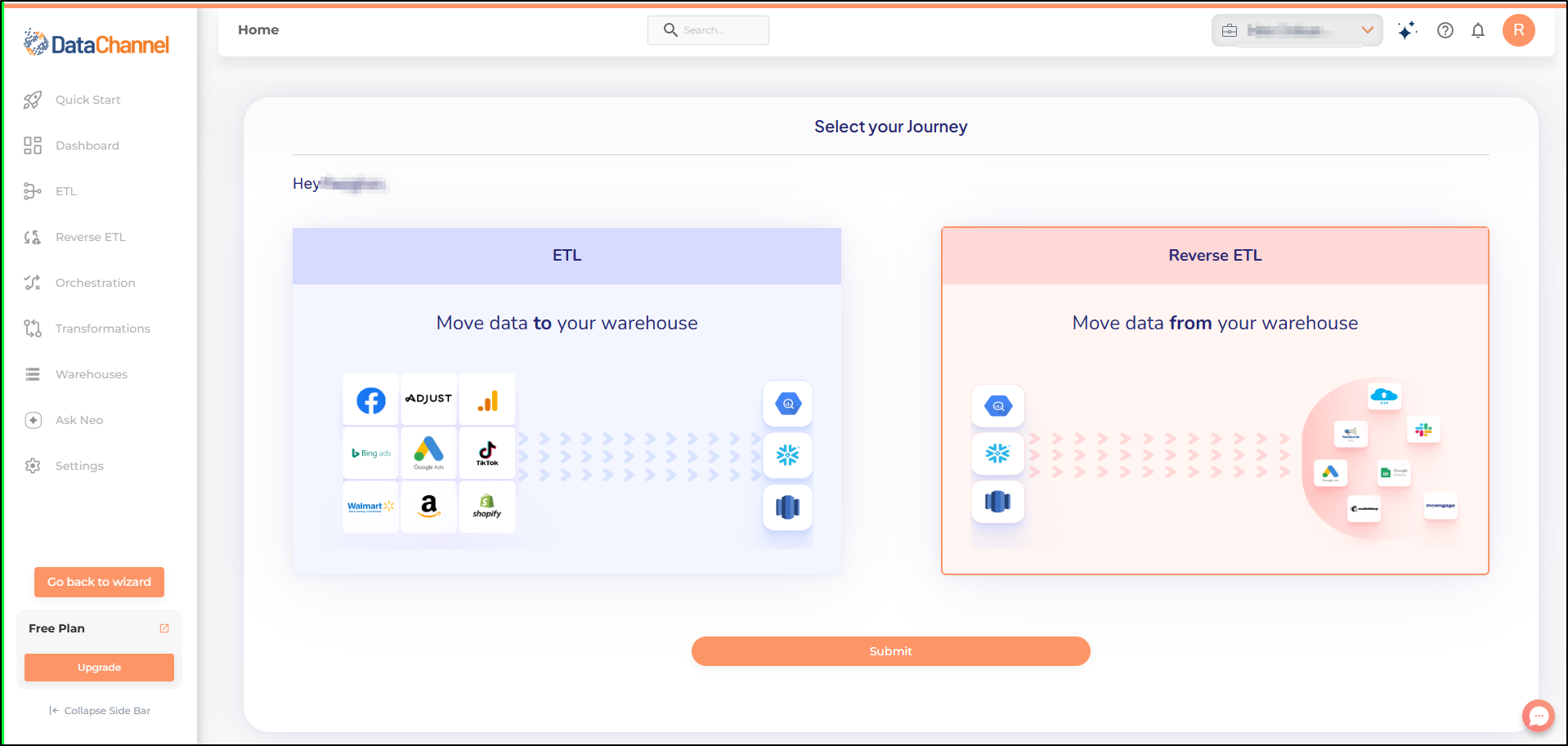 onboarding wizard flow