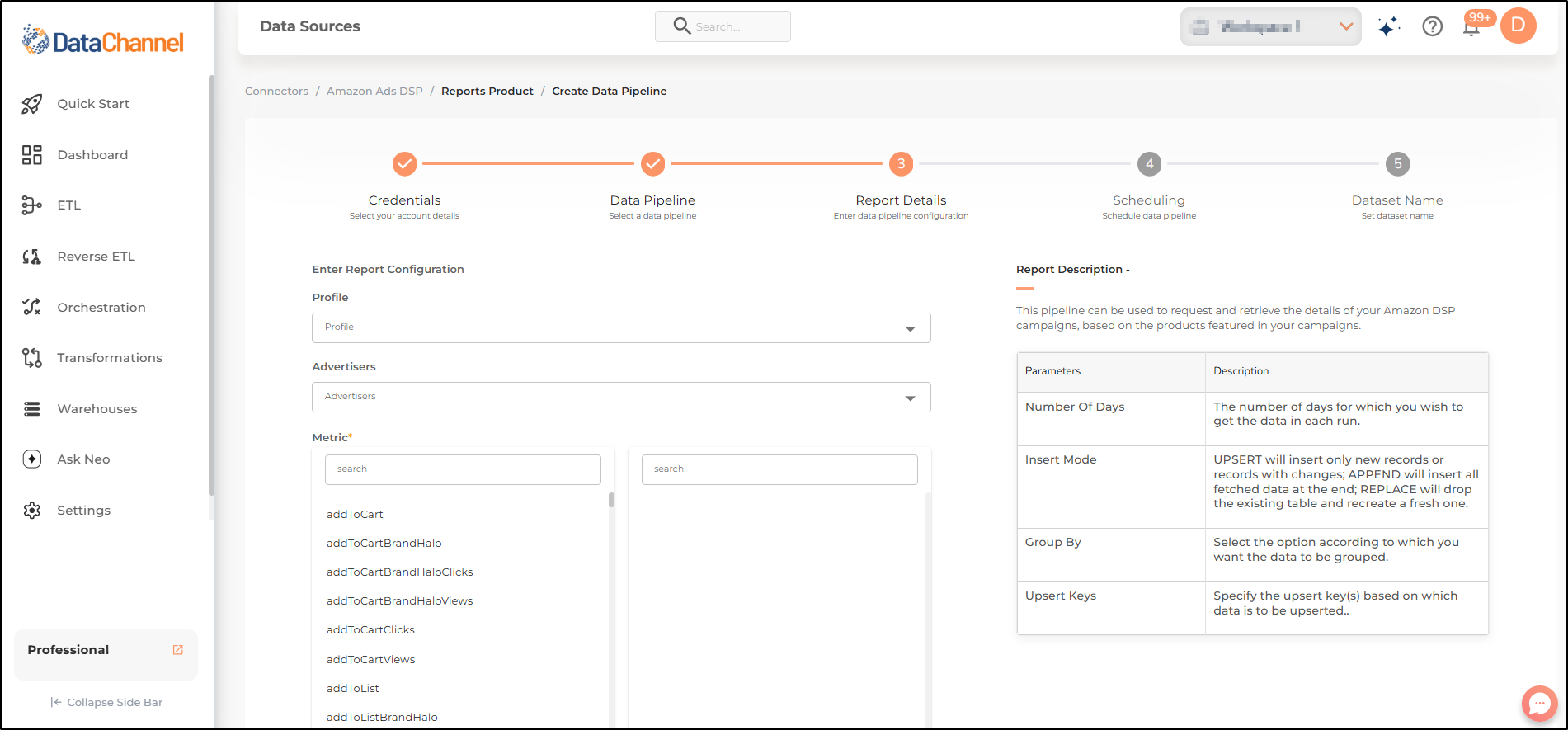 amazon ads dsp reports product config