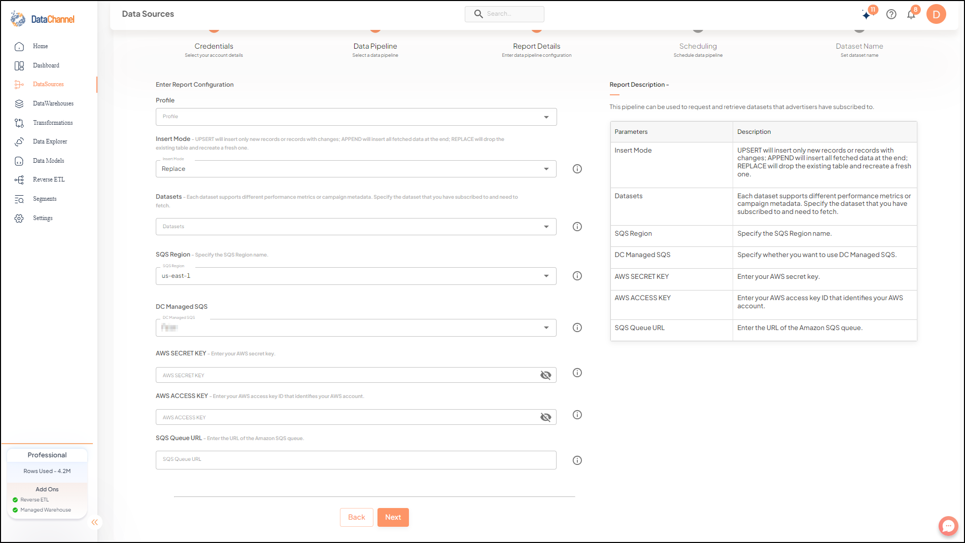 amazon marketing stream dataset subscription config