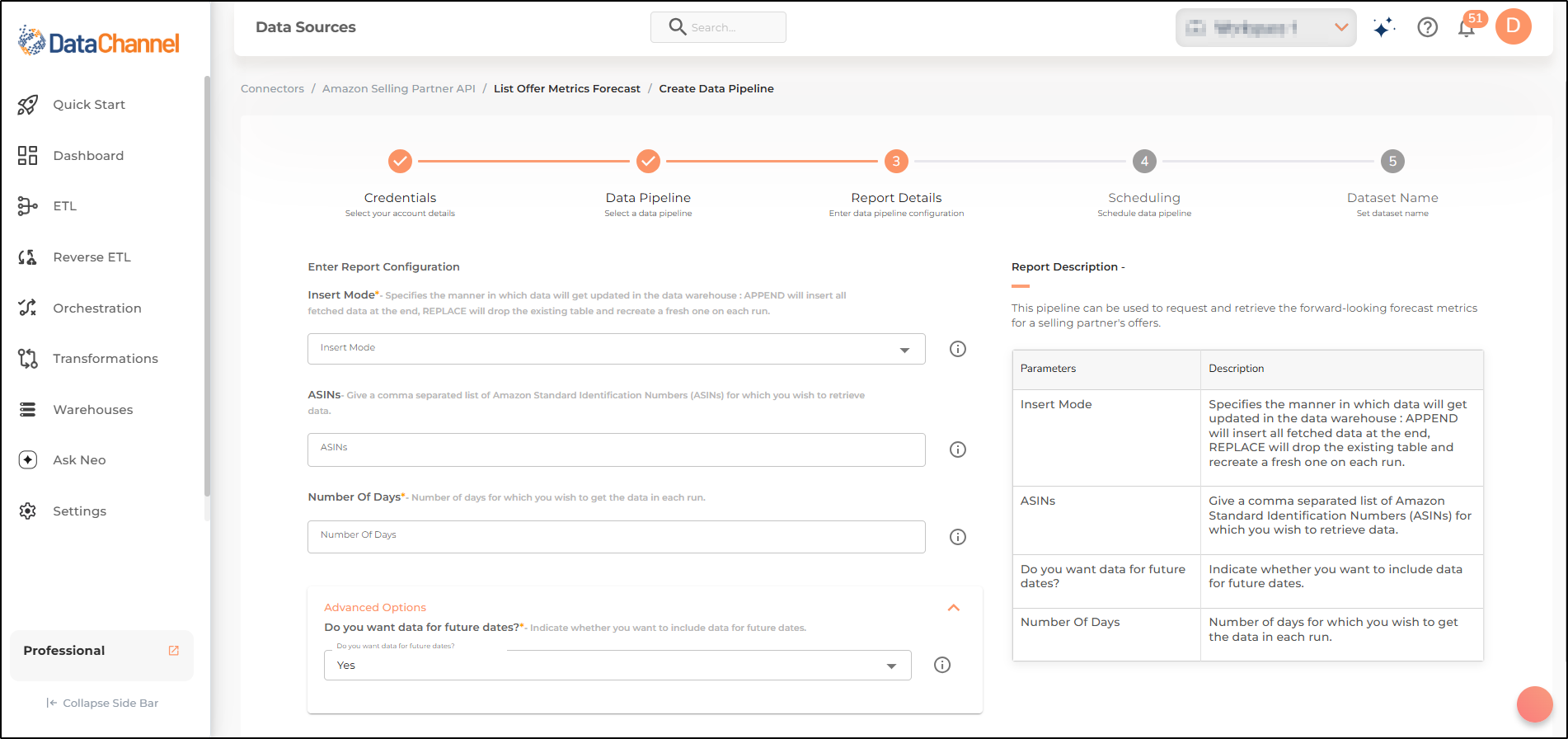 amazon sp api list offer metrics forecast config