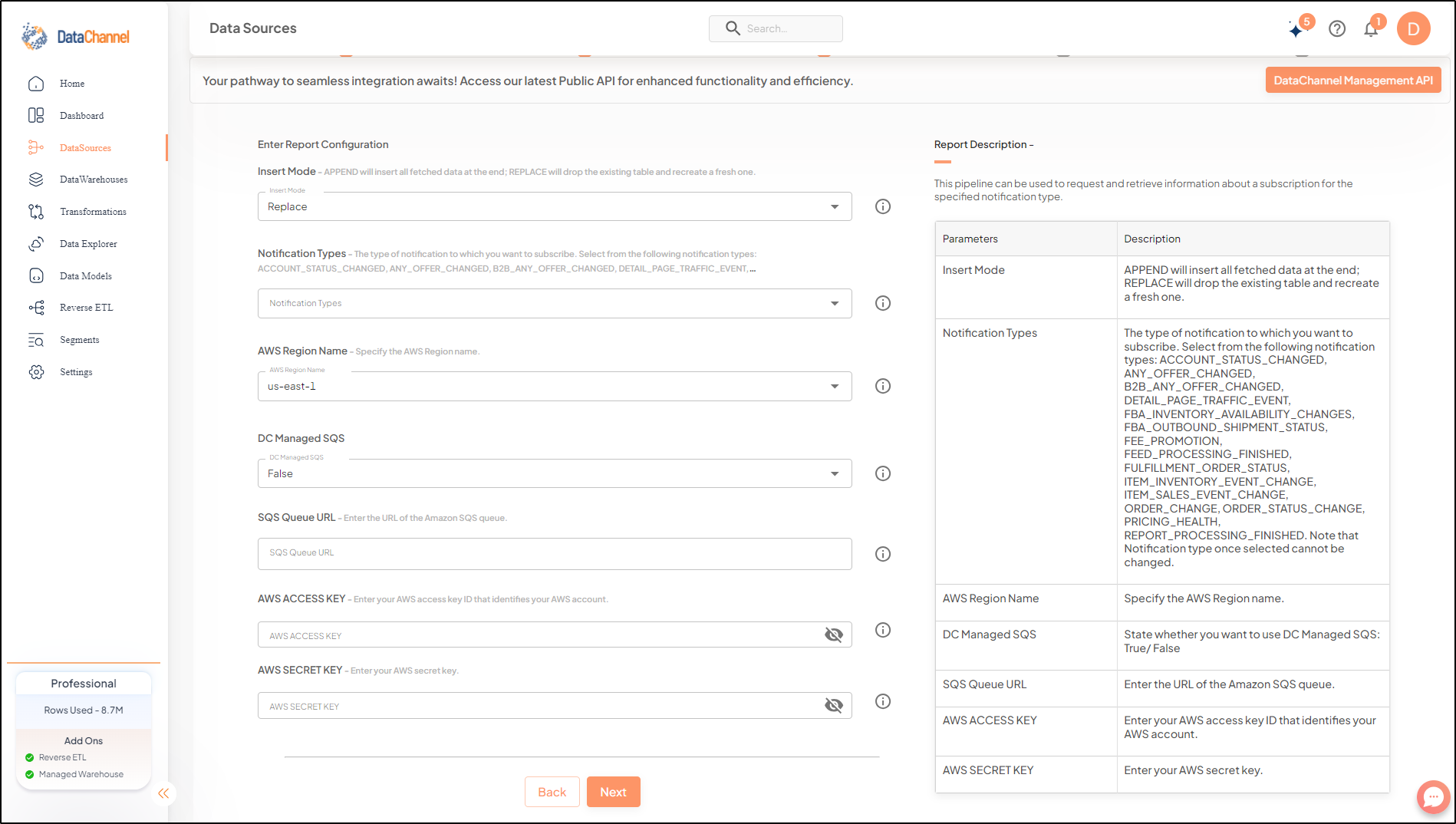 amazon sp api notifications config