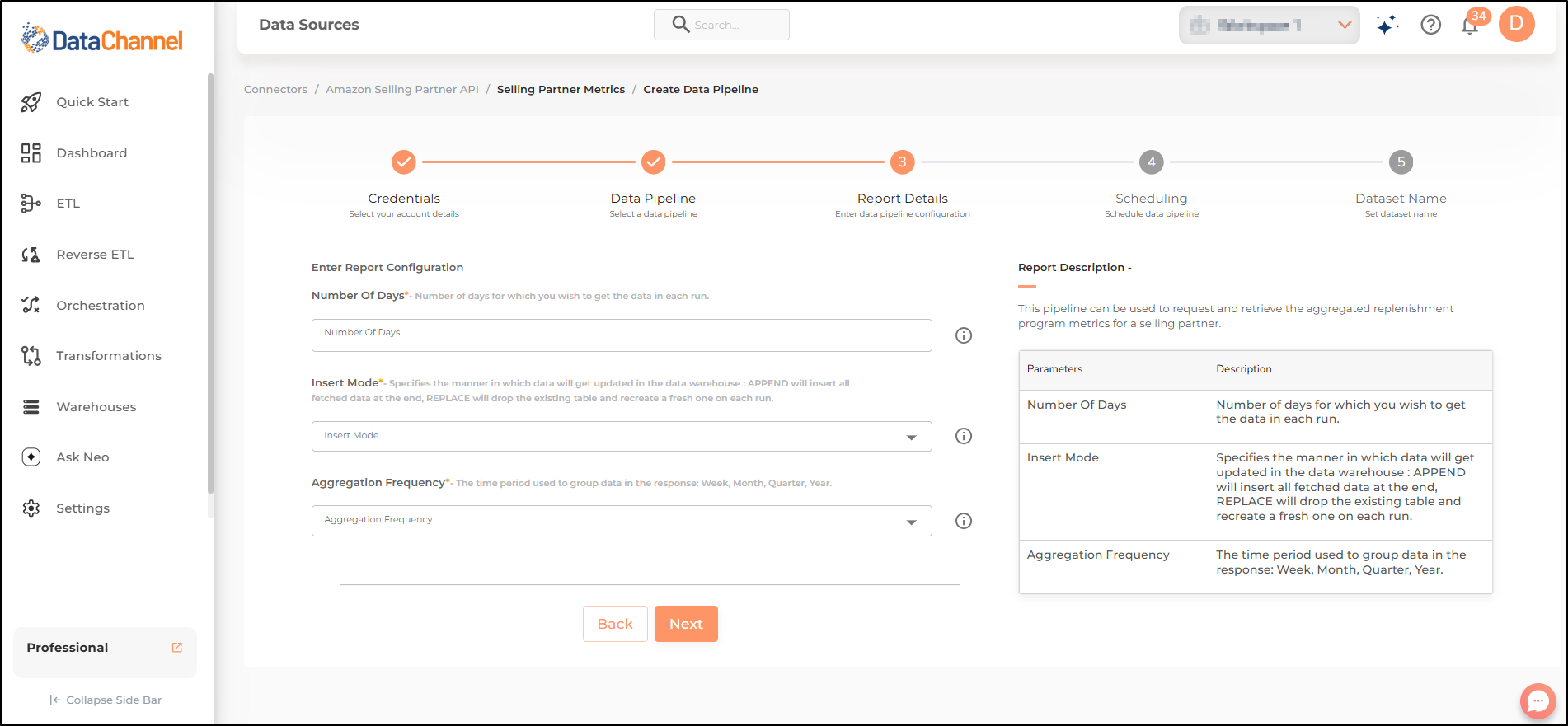 amazon sp api selling partner metrics config