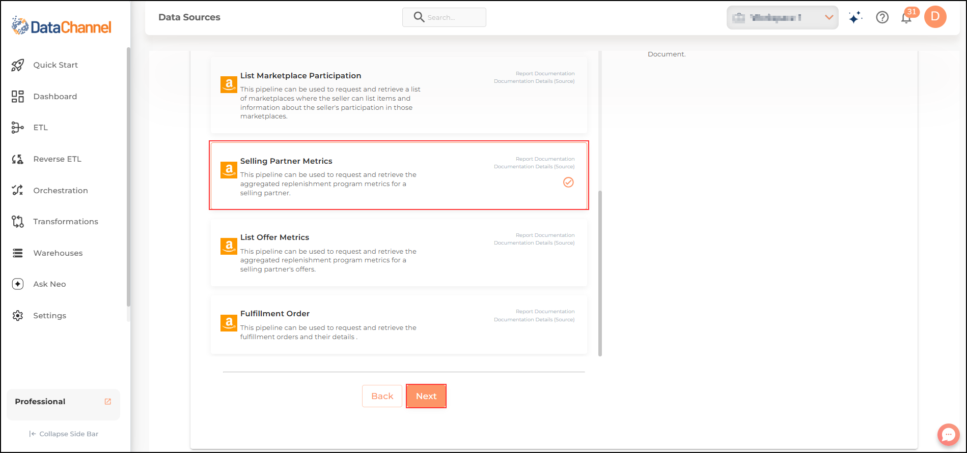 amazon sp api selling partner metrics list