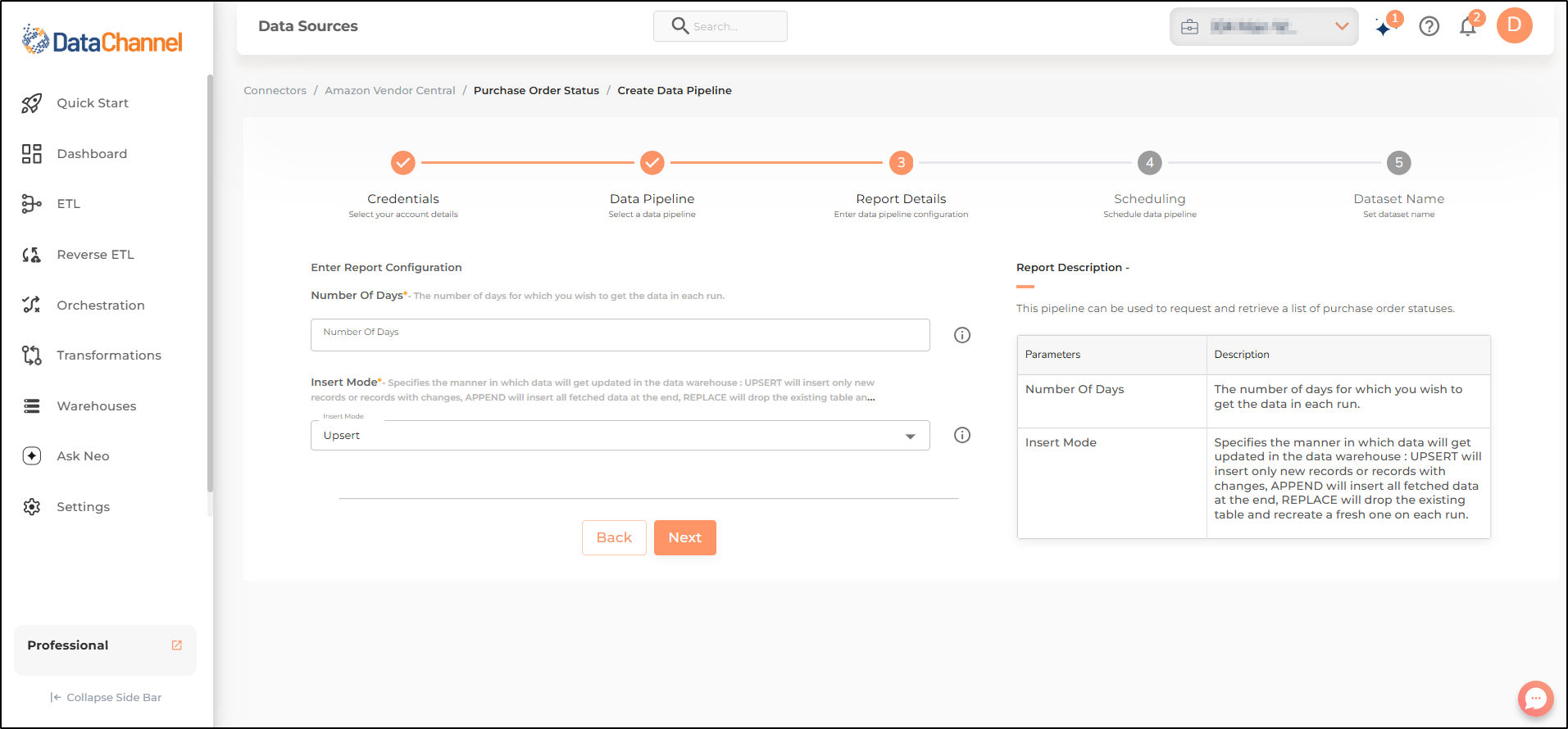 amazon vendor central purchase order status config