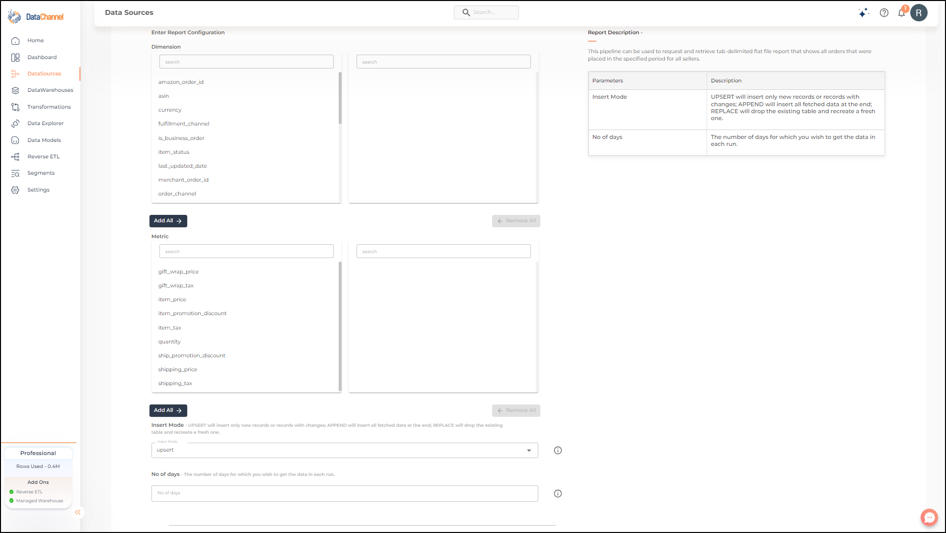 amazonsellercentral flat file orders by order date report config