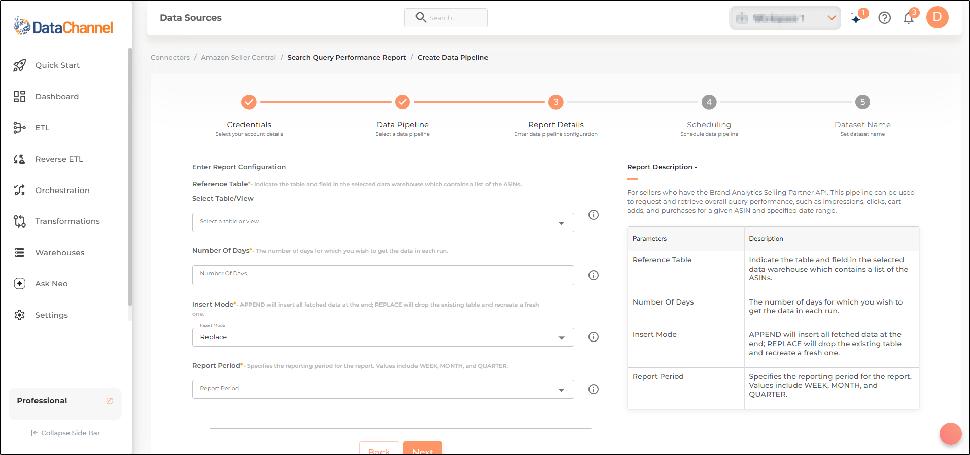 amazonsellercentral search query performance report config
