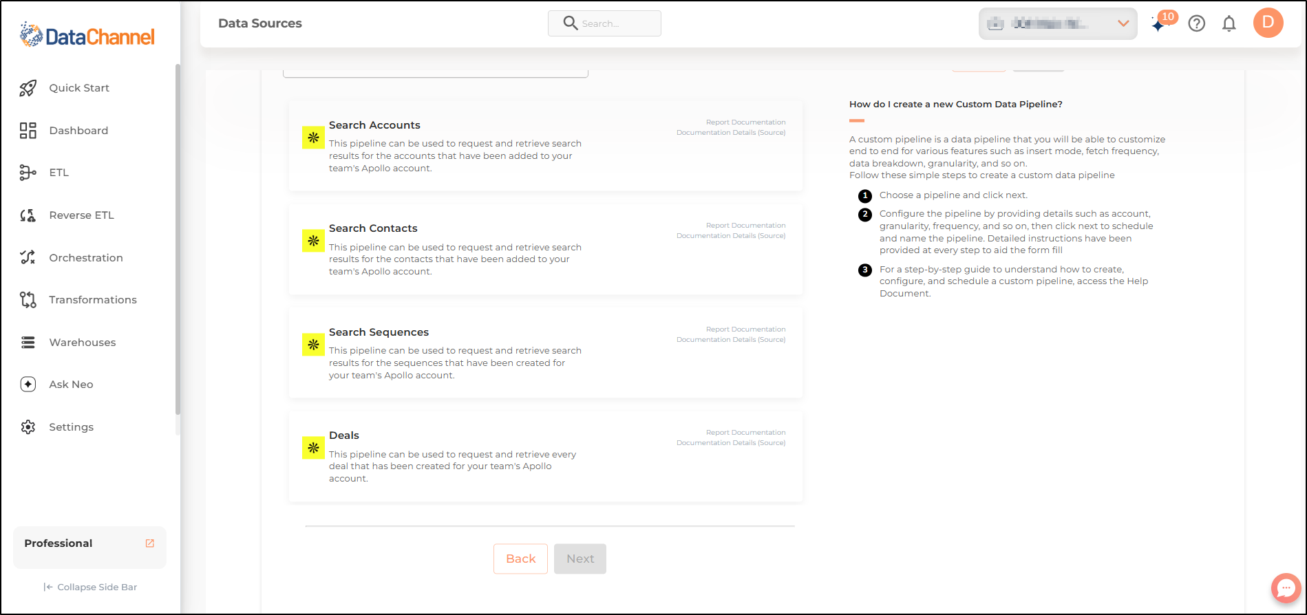 apollo pipelines list