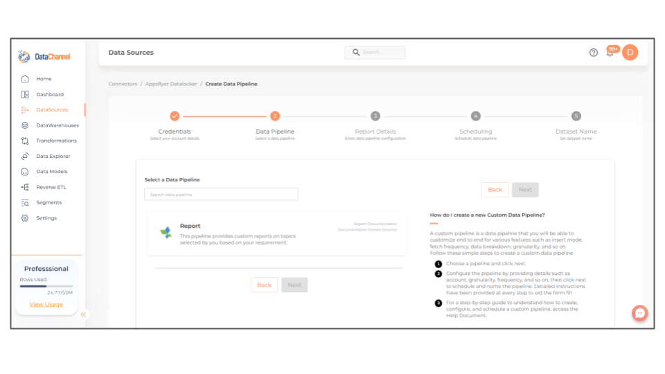 appsflyer datalocker pipelines list