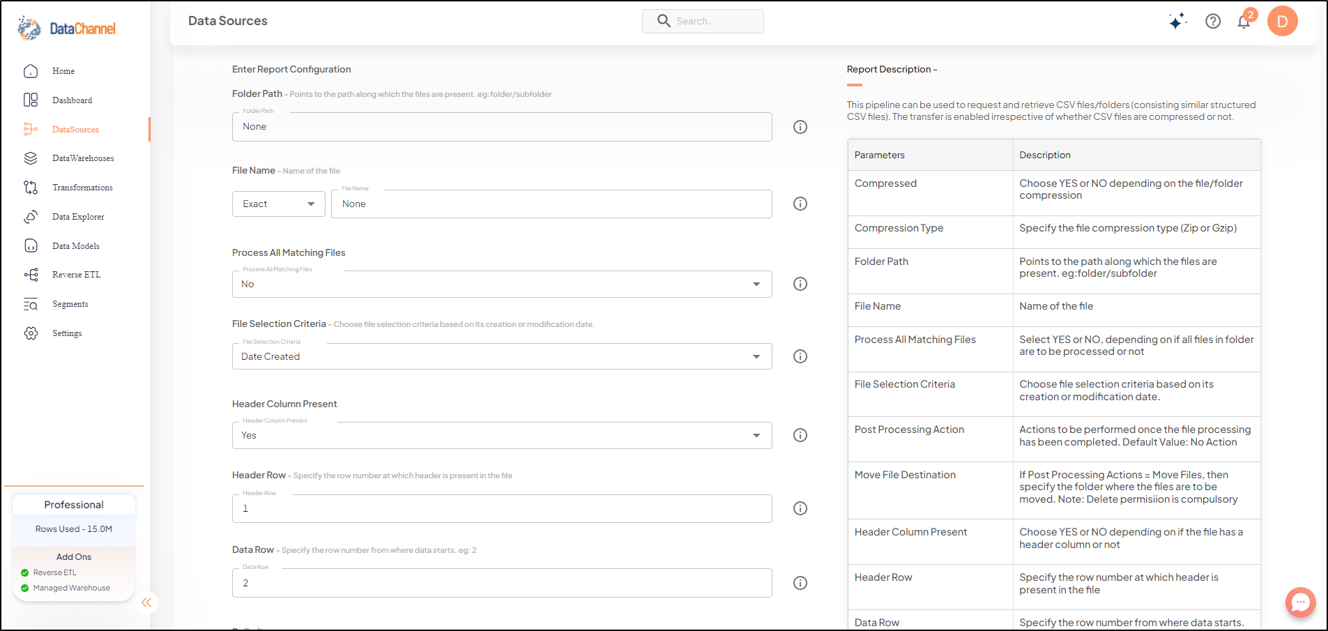 azure blob storage csv config 1