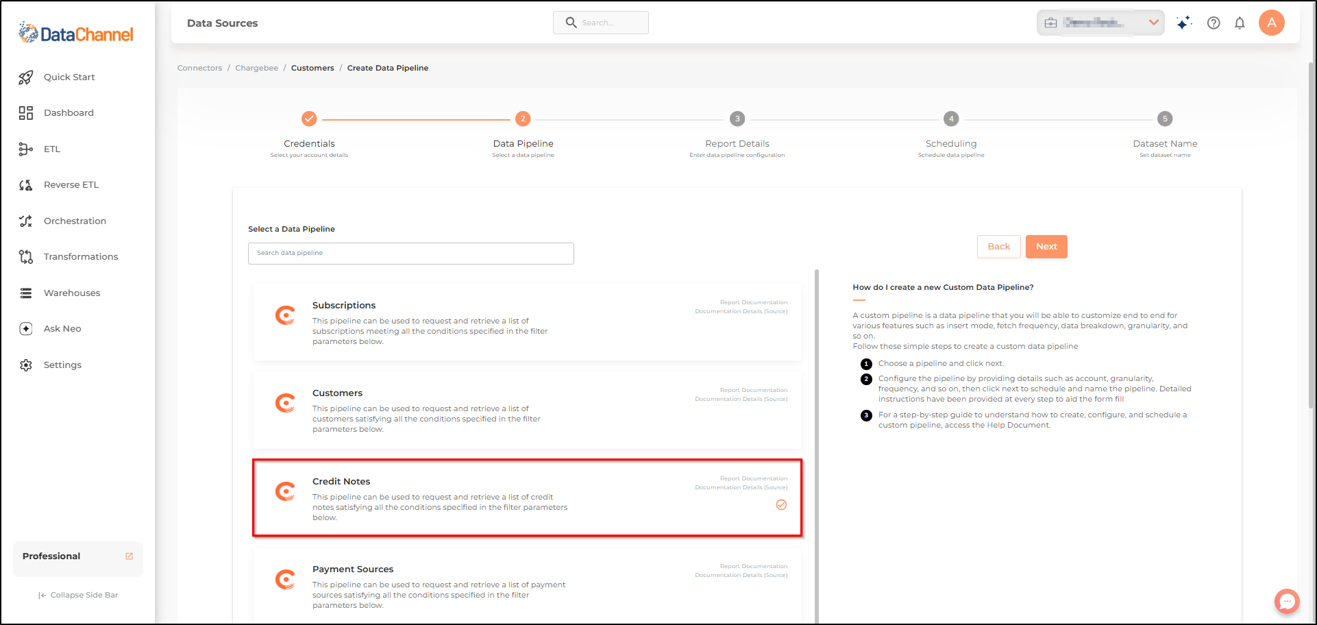 chargebee credit notes list