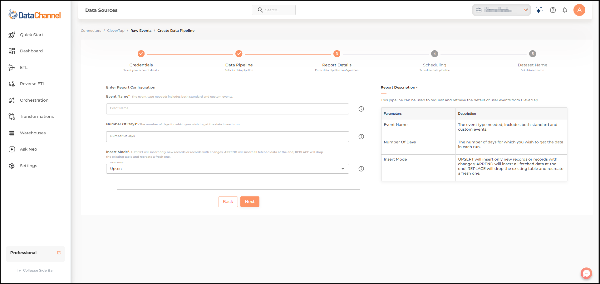 clevertap raw events config
