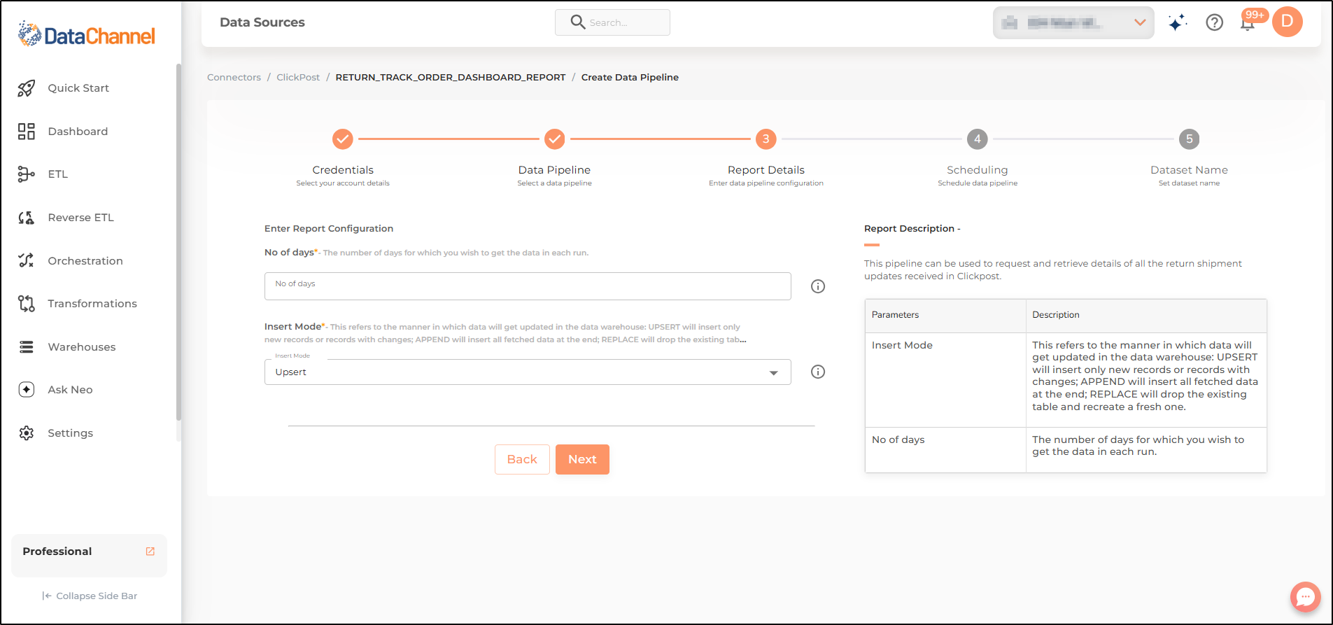 clickpost return track order dashboard report config