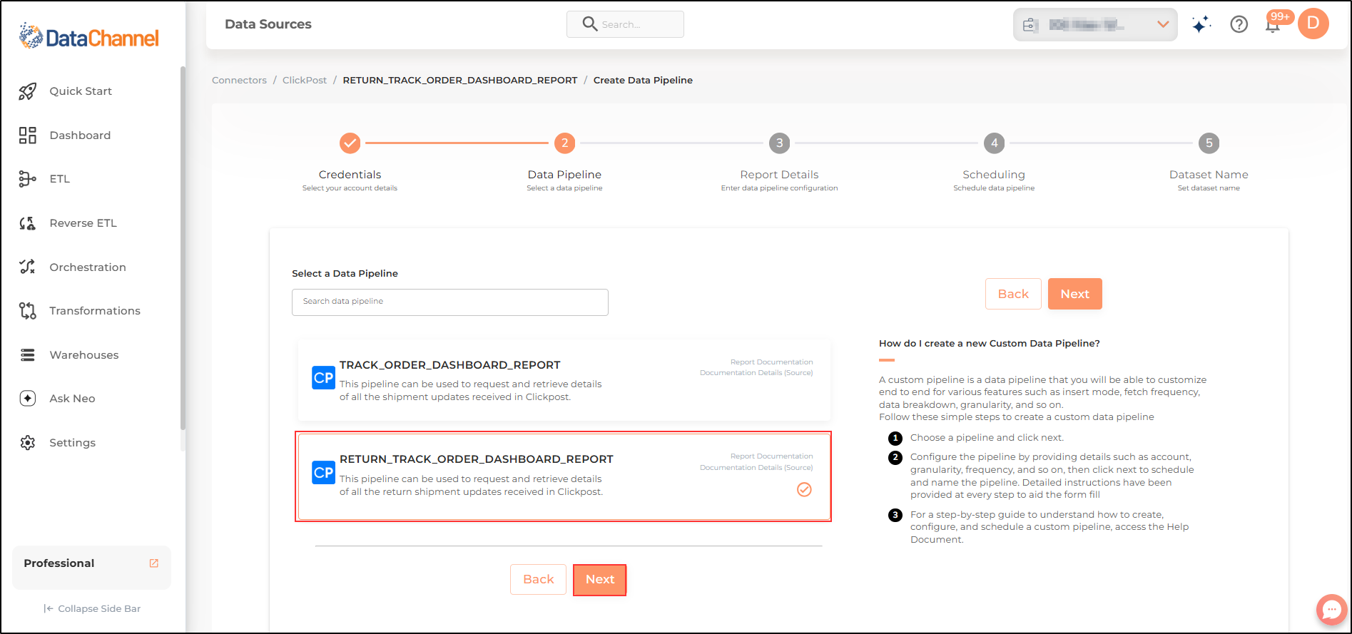 clickpost return track order dashboard report list