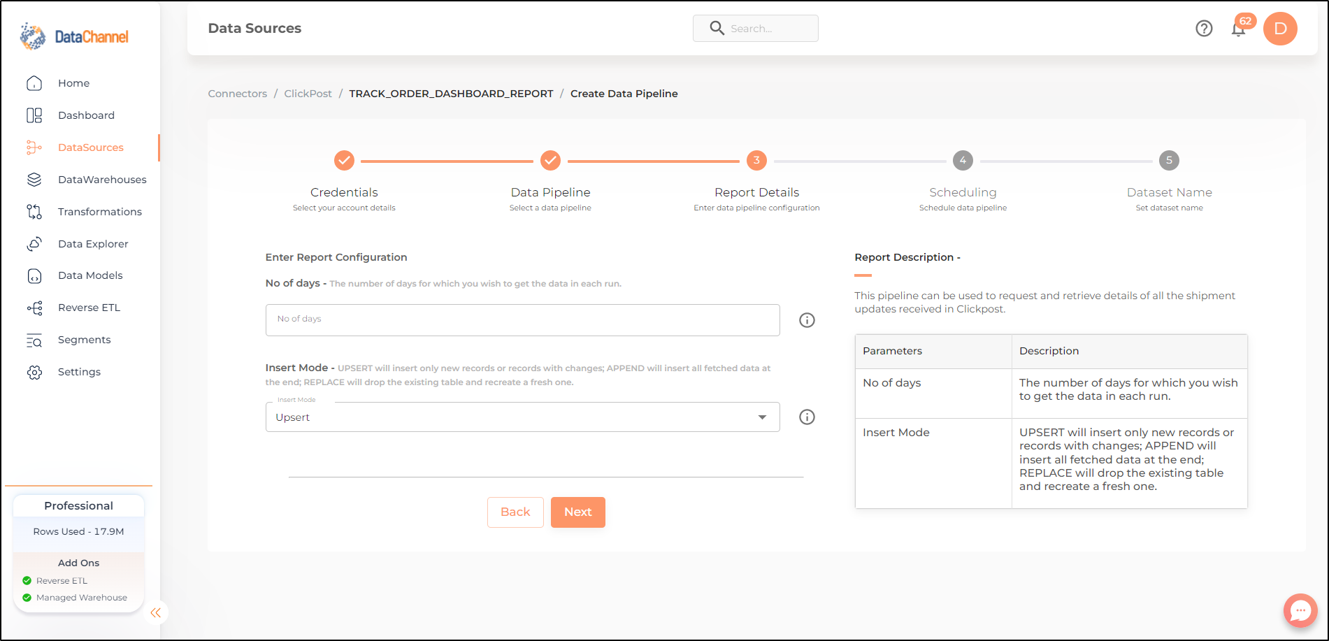 clickpost track order dashboard report config