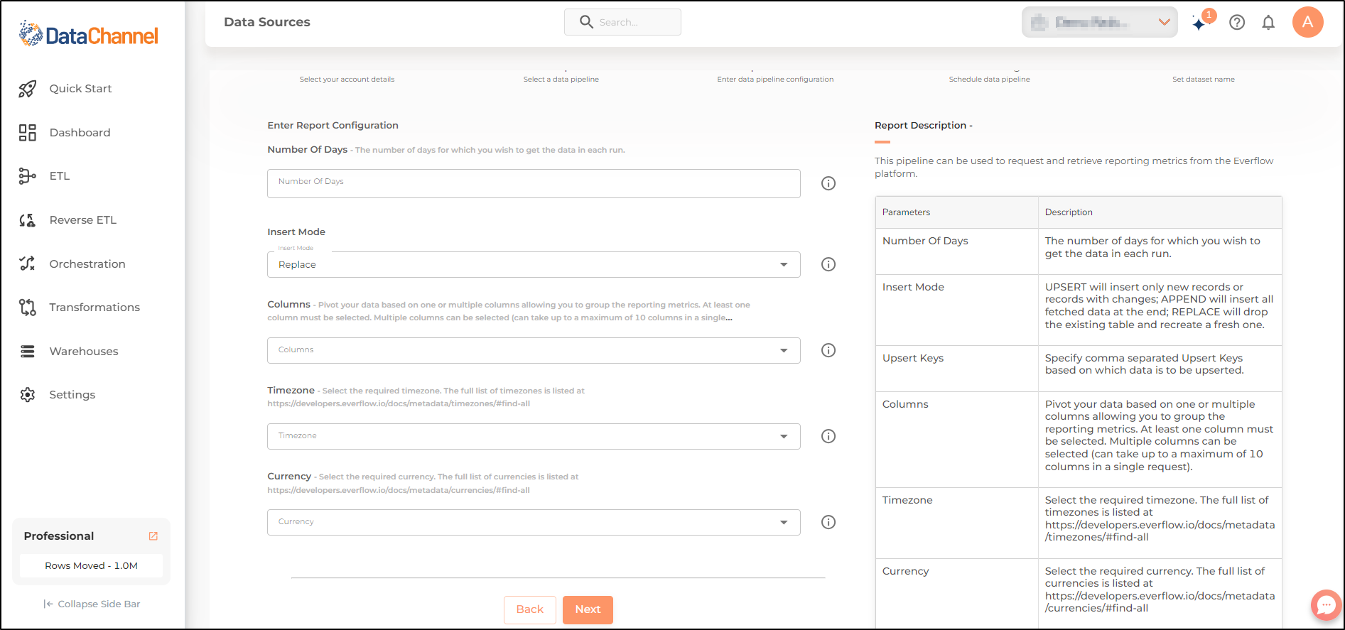 everflow affiliate reporting data config