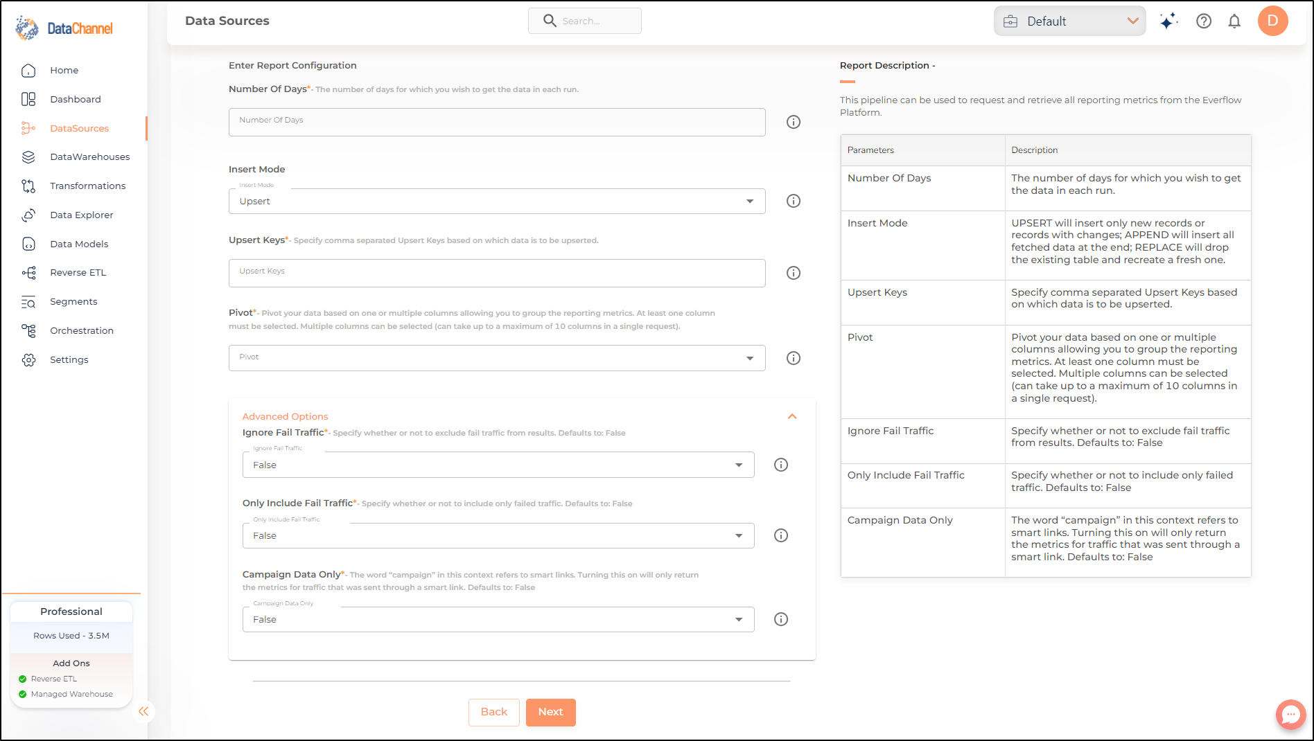 everflow reporting data config