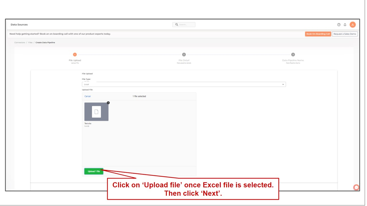 files excel upload