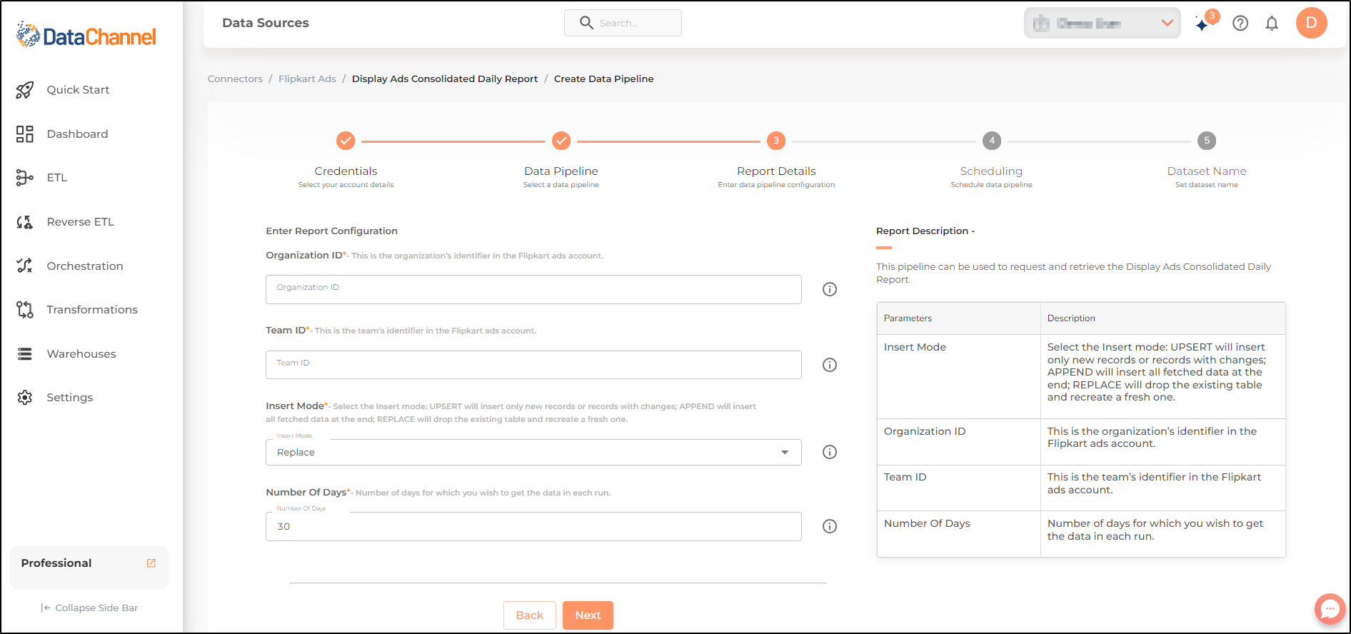 flipkart ads display ads consolidated daily report config