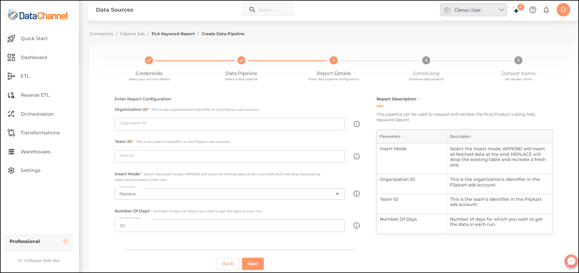 flipkart ads pla keyword report config