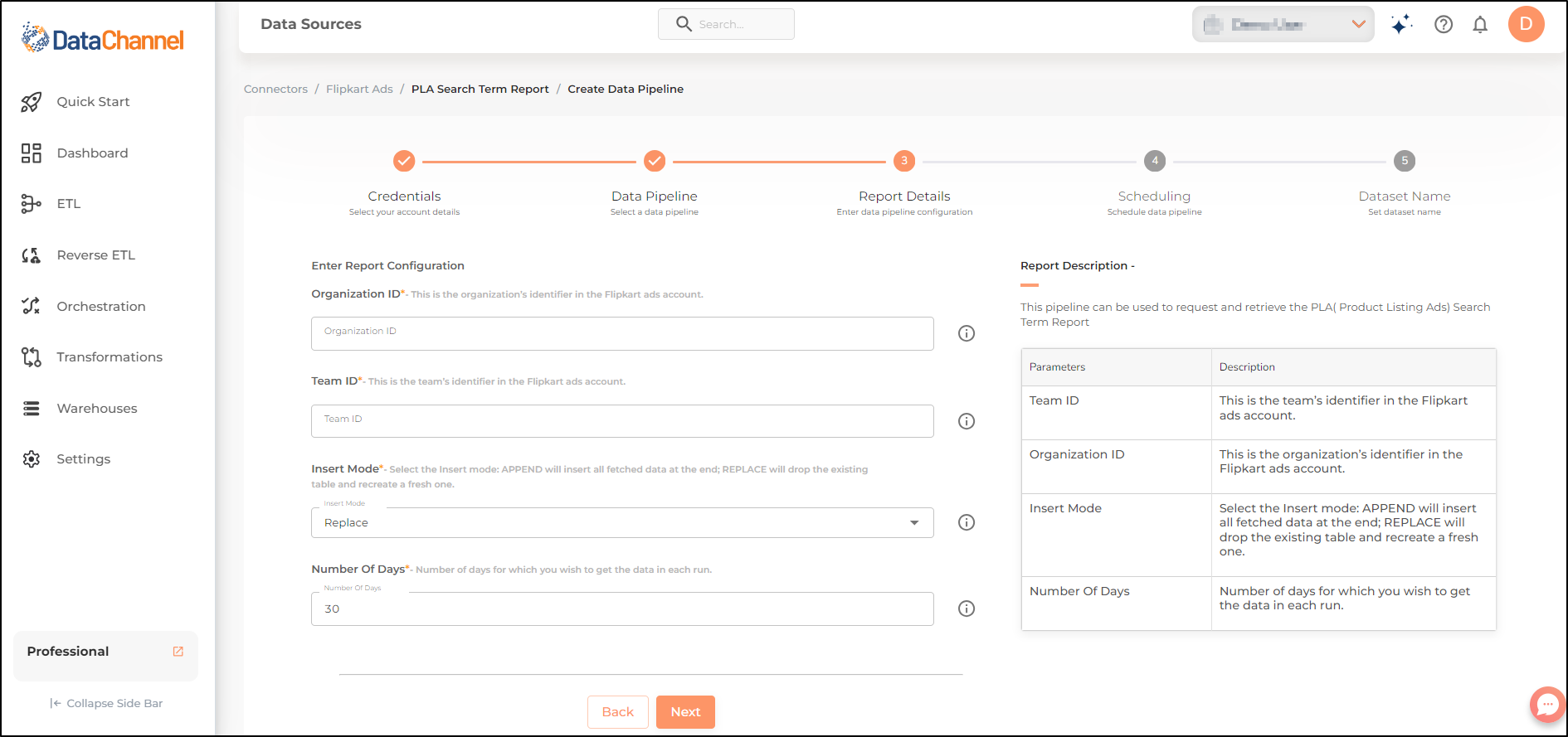 flipkart ads pla search term report config