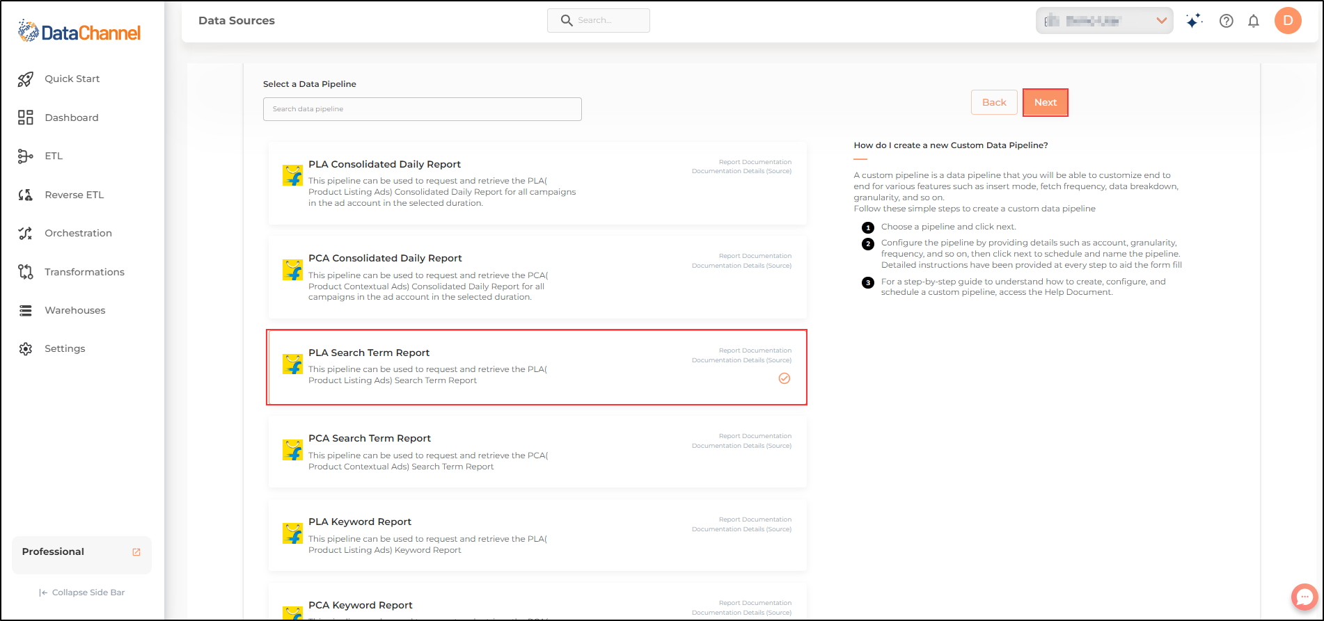 flipkart ads pla search term report list