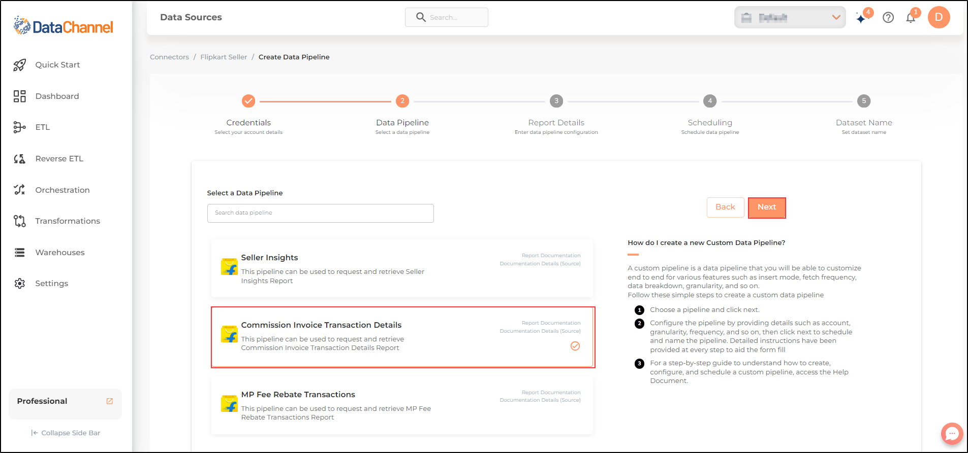 flipkart seller commission invoice transaction details list