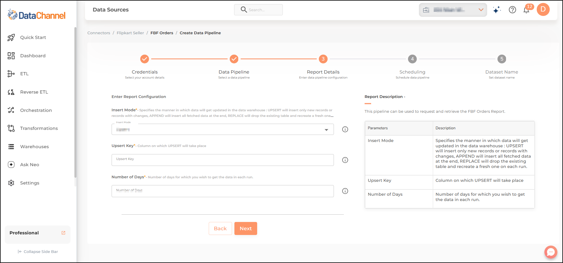 flipkart seller fbf orders report config