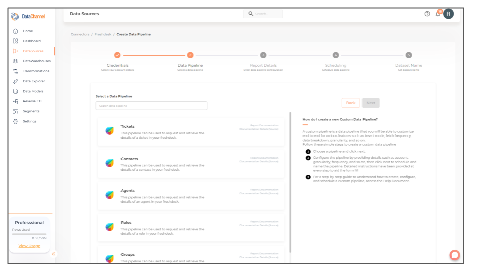 freshdesk pipelines list