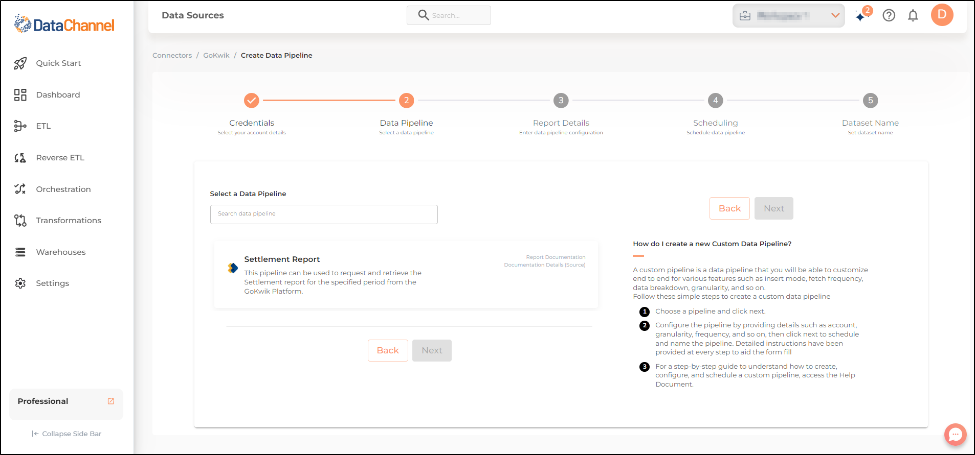 gokwik pipelines list