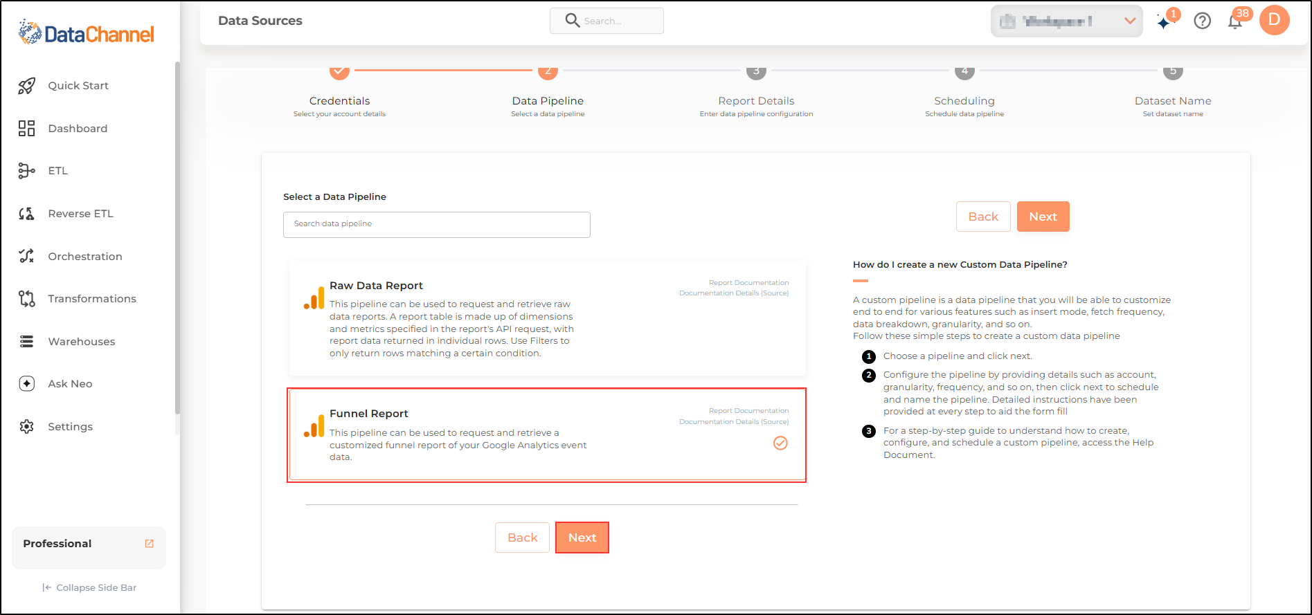google analytics 4 funnel report list