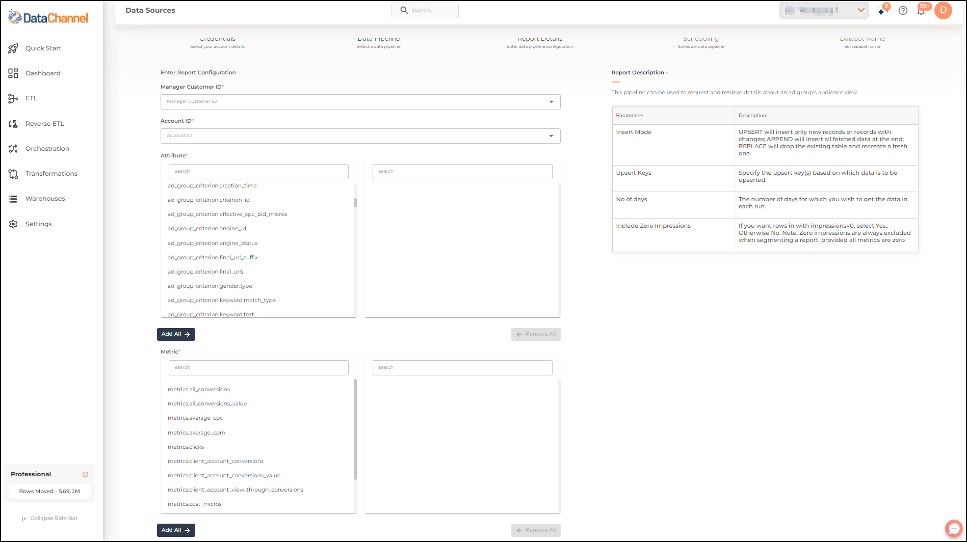 google search ads 360 ad group audience view config 1