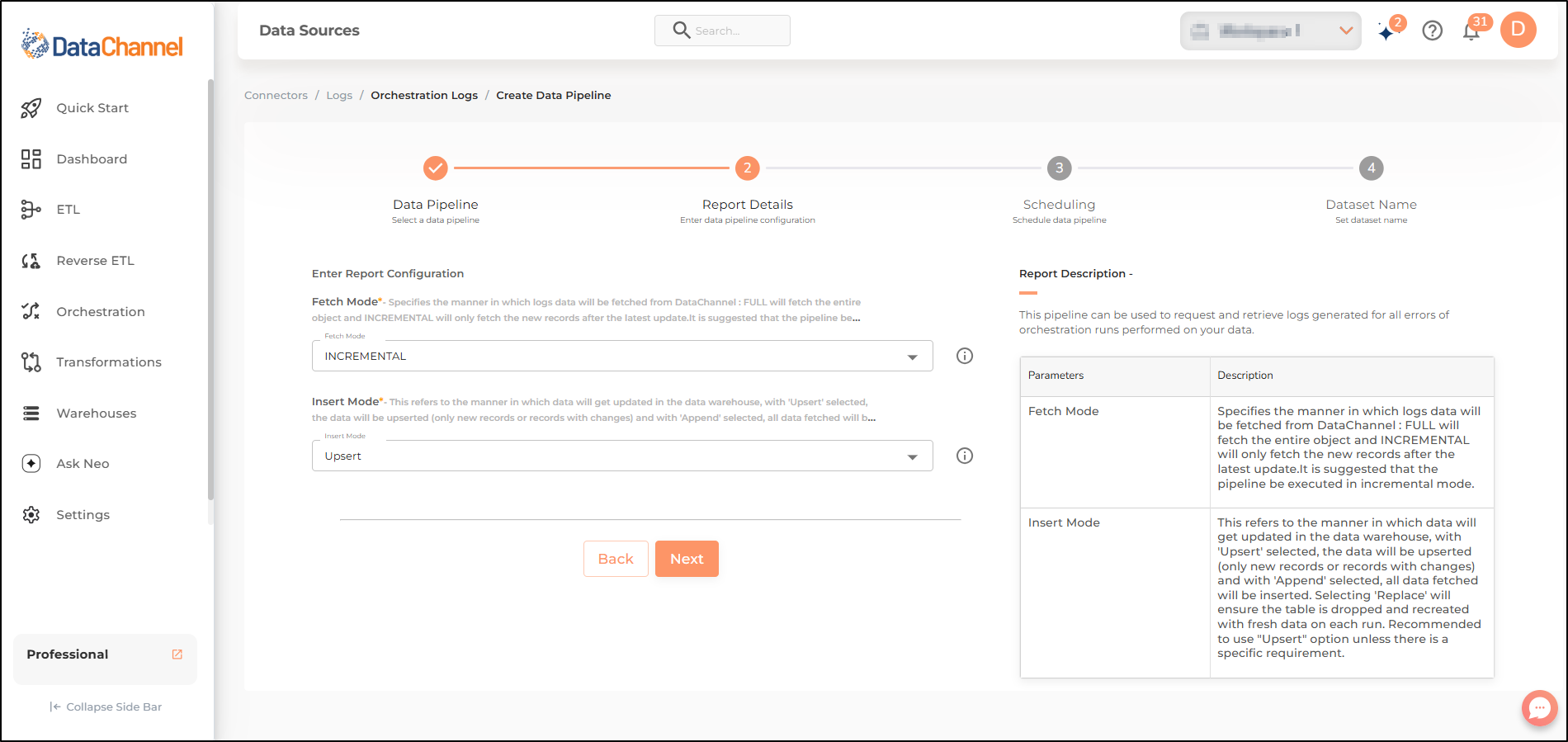 logs orchestration config