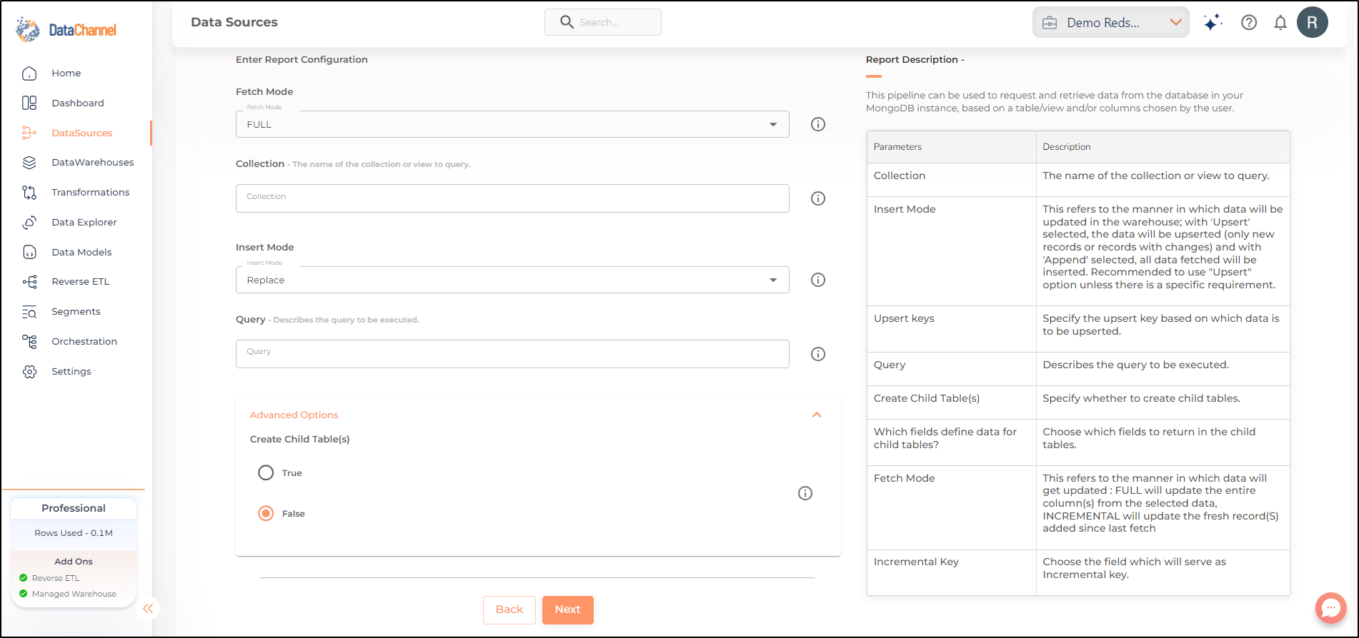 mongodb table view config