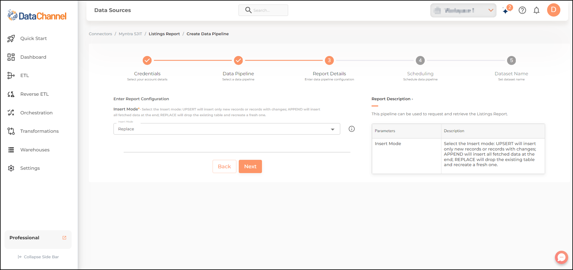 myntra sjit listings report config