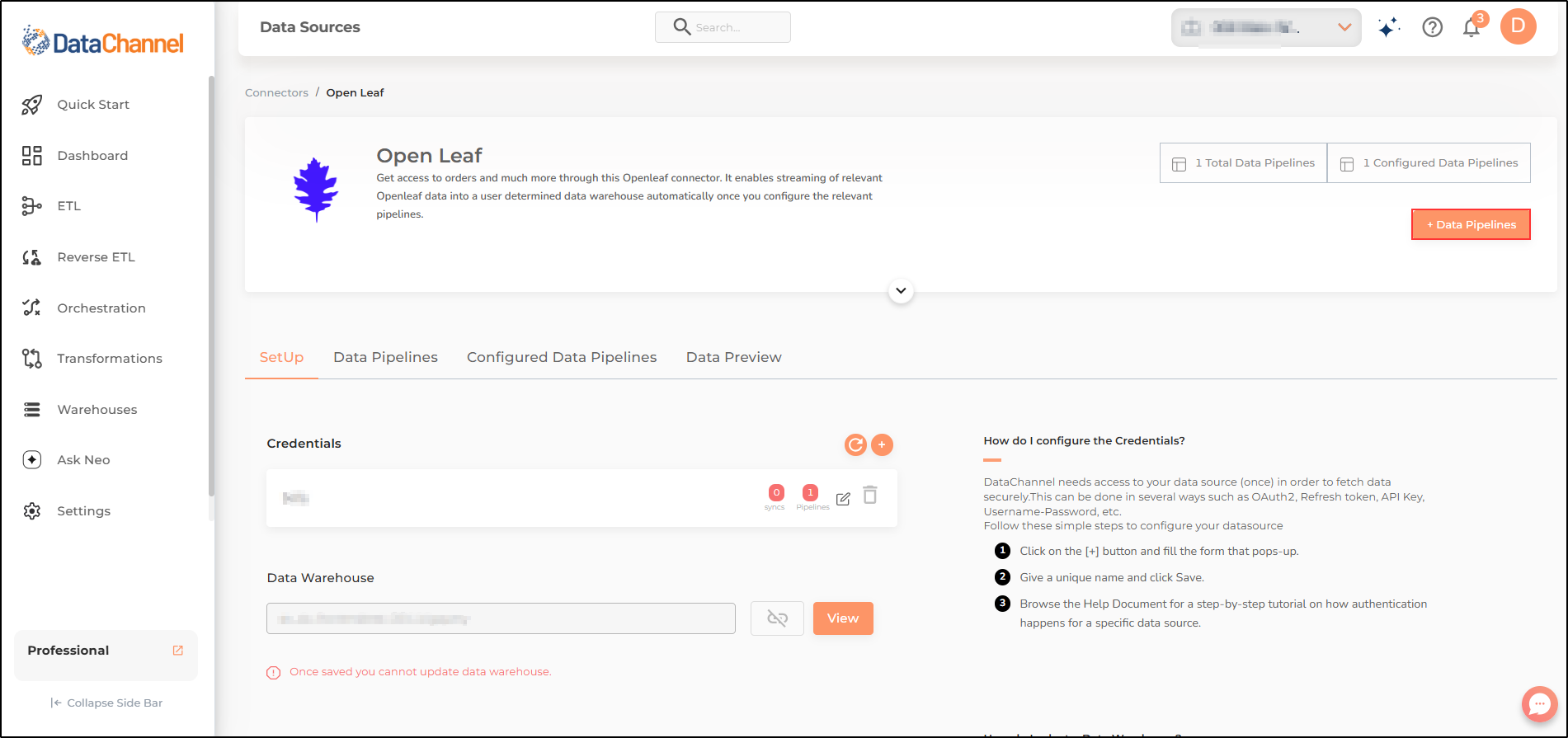 openleaf data source detail