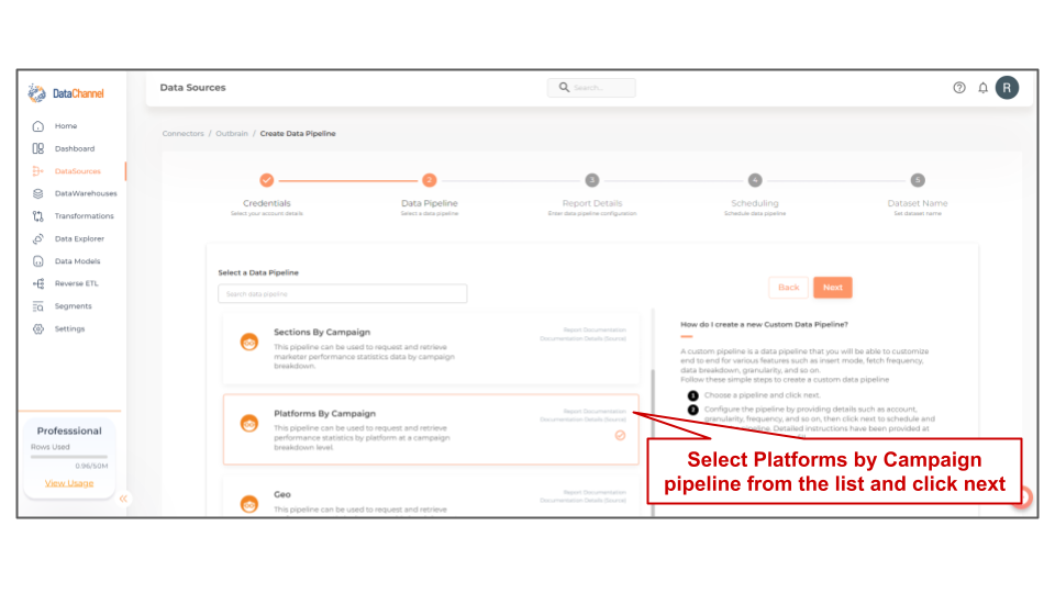 outbrain platforms by campaign list
