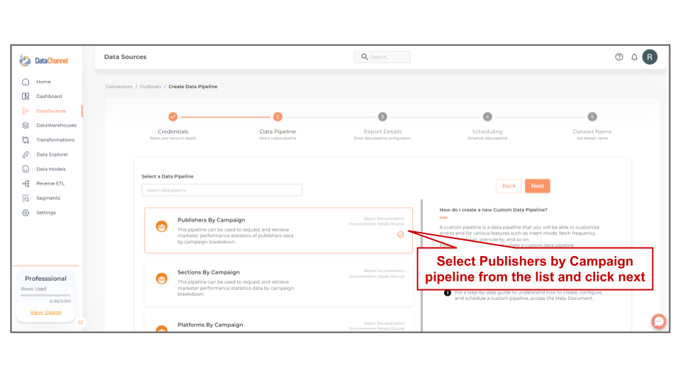 outbrain publishers by campaign list