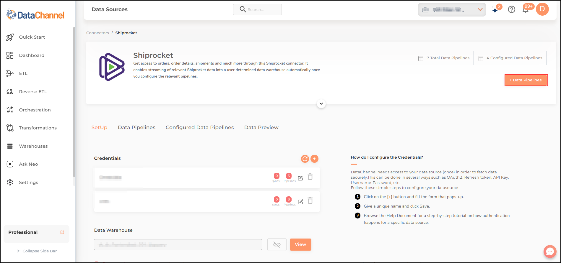 shiprocket data source detail