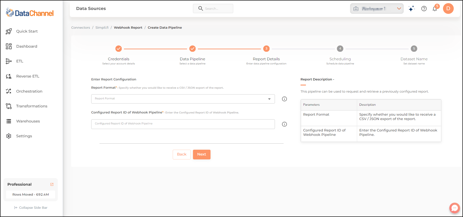 simplifi webhook report config