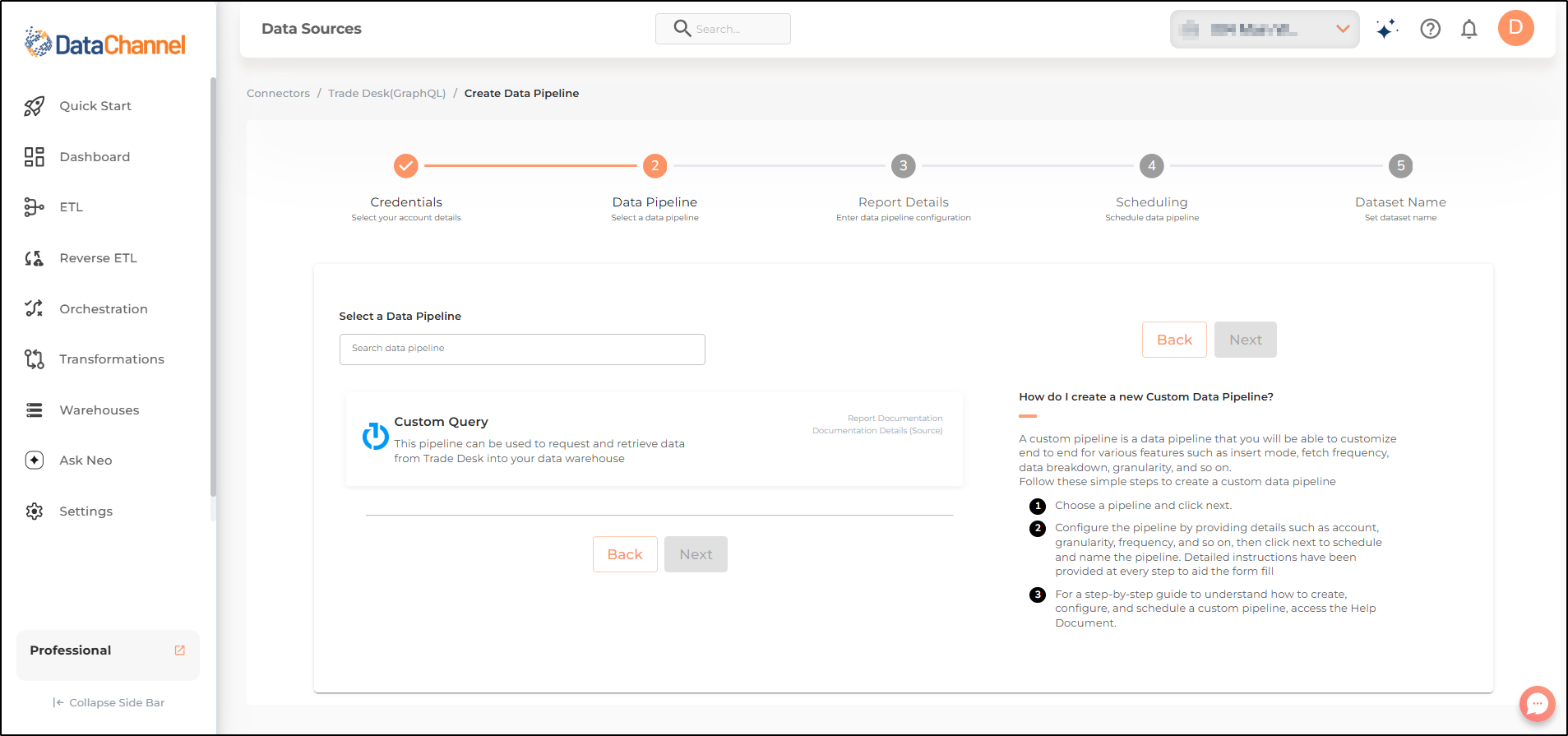 tradedesk graphql pipelines list