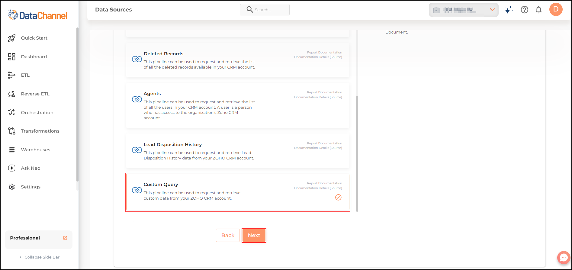 zoho crm custom query list