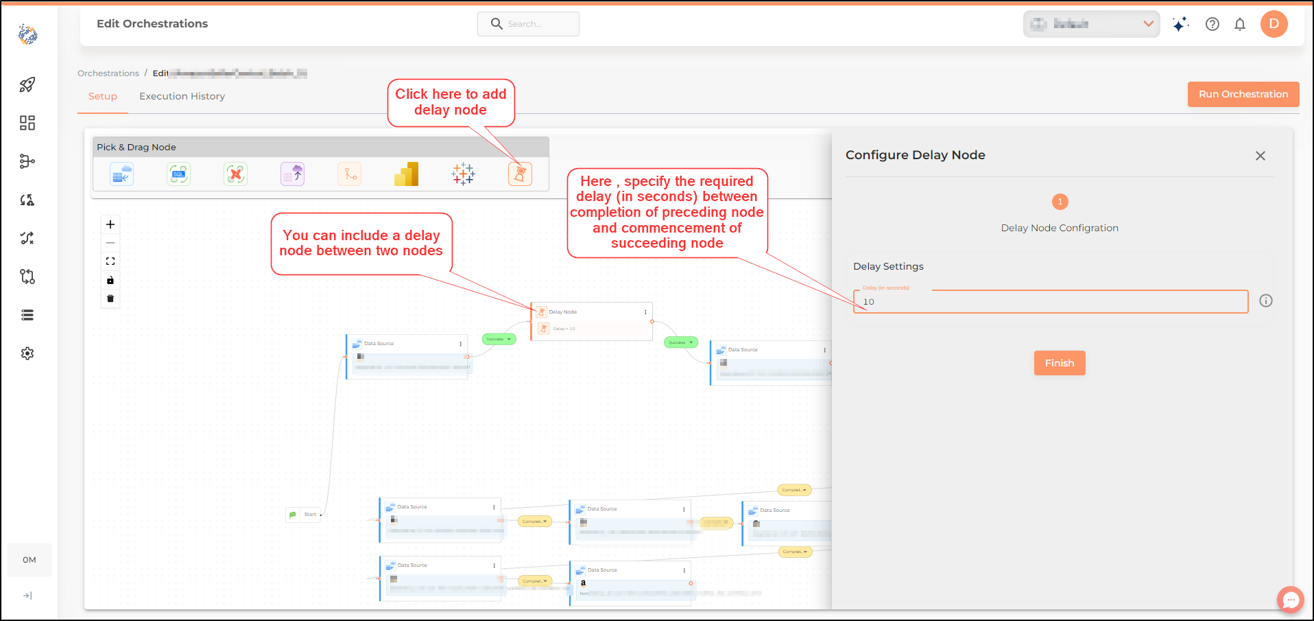 orchestration delay node