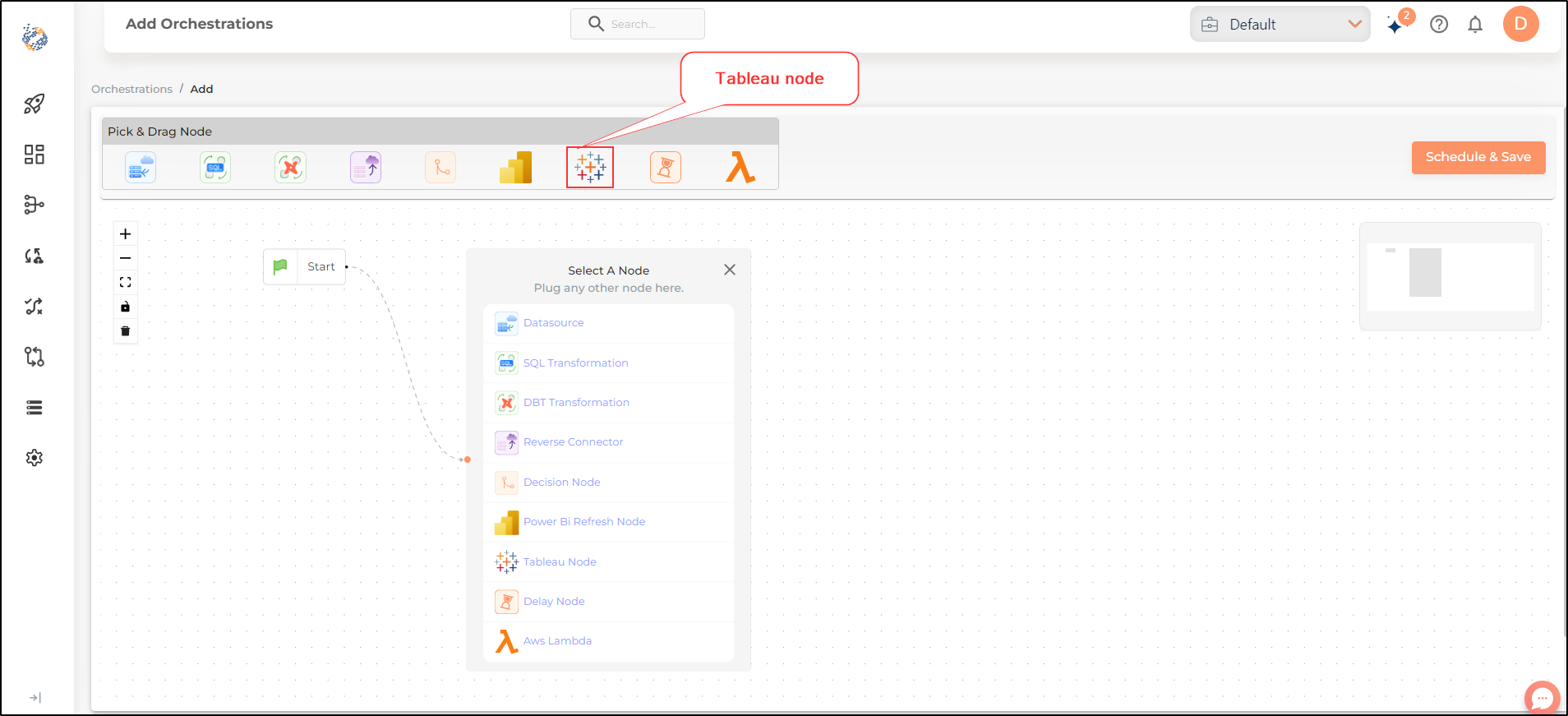 orchestrations tableau node