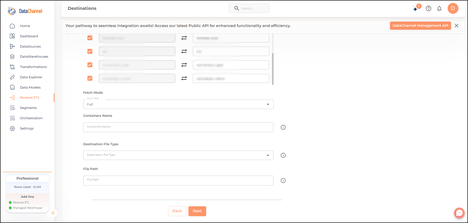 azure blob storage reverse export config2