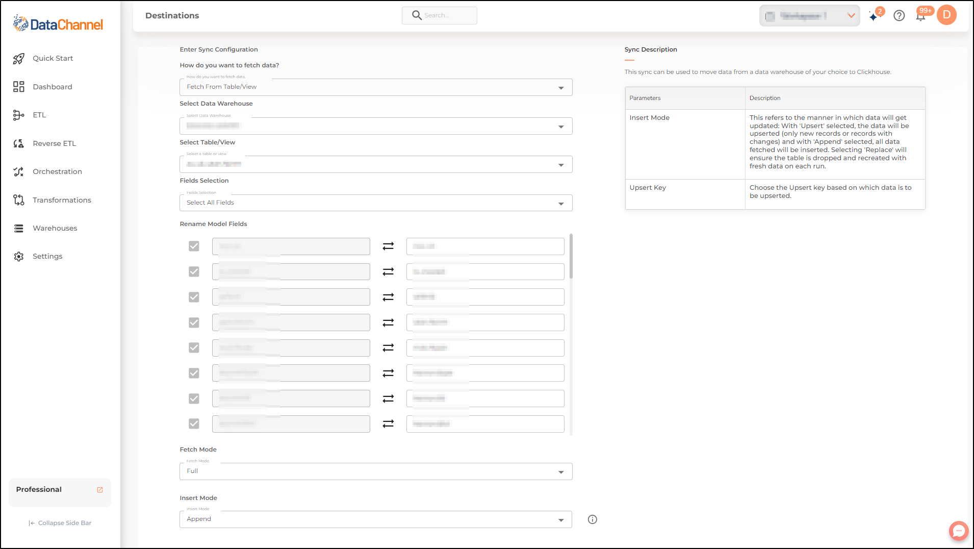 clickhouse export config