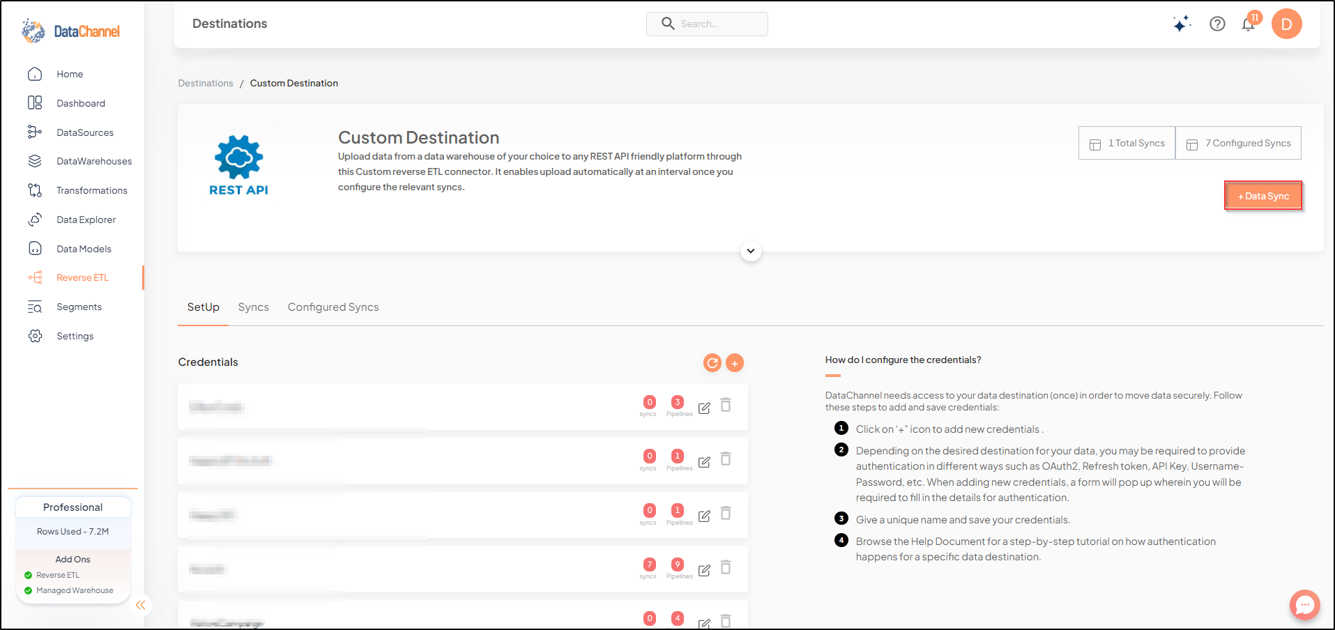 custom dest add sync