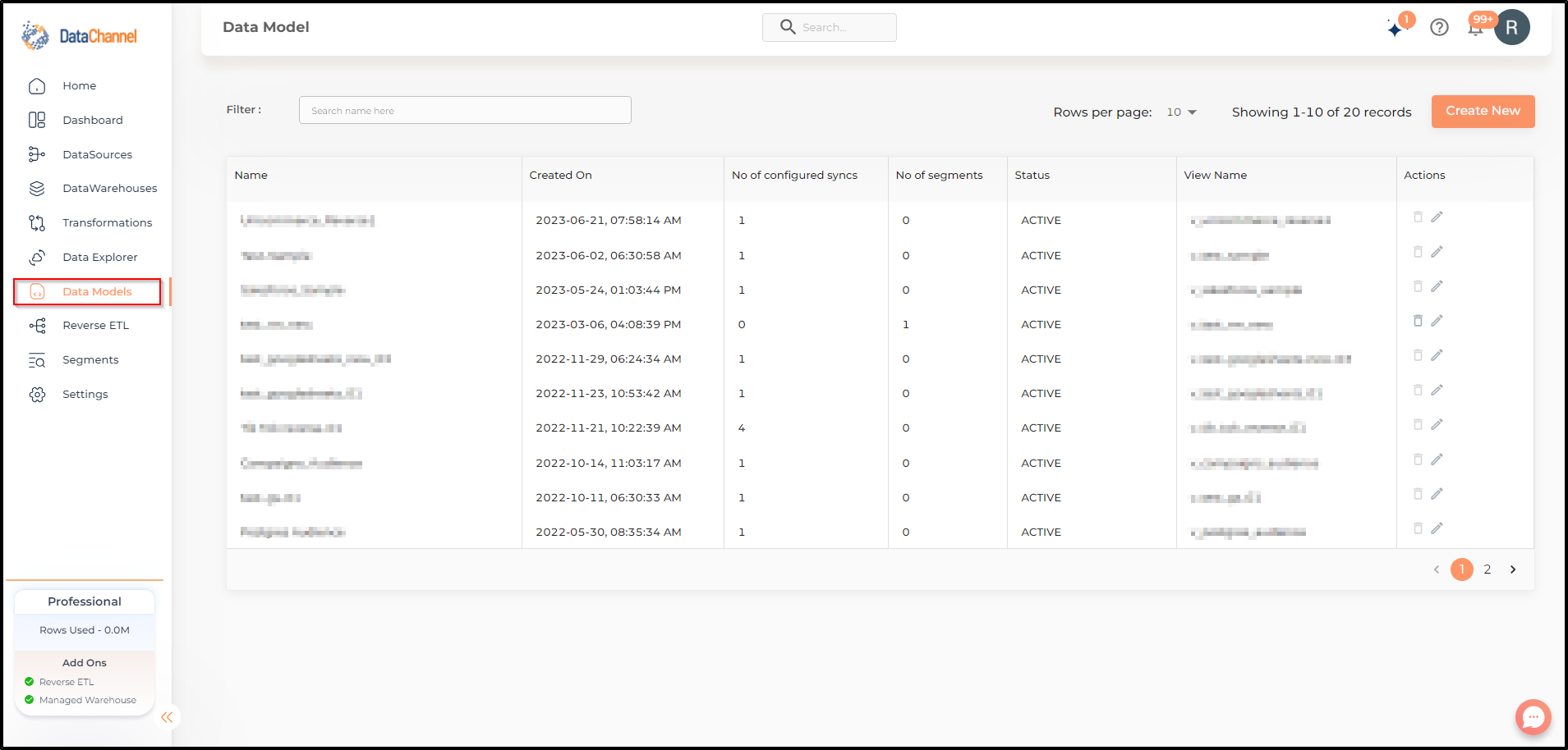 data model preview