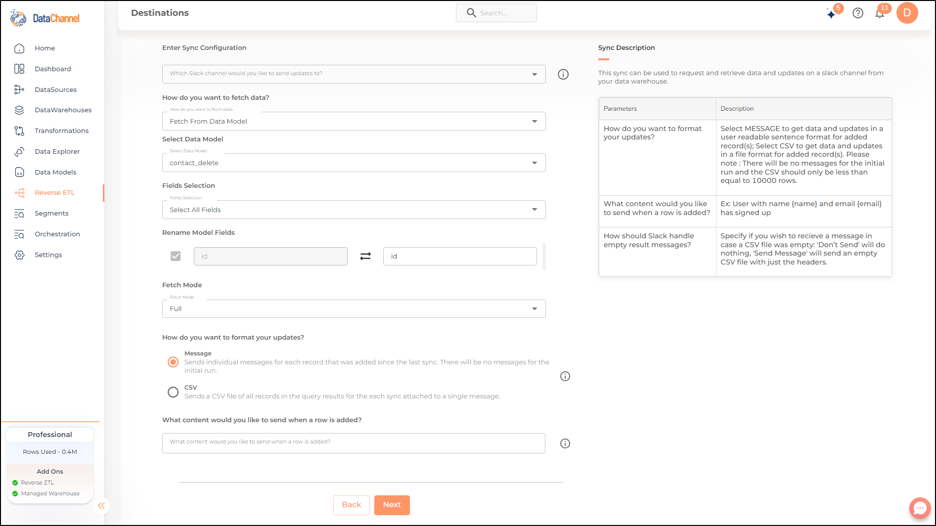 slack message config